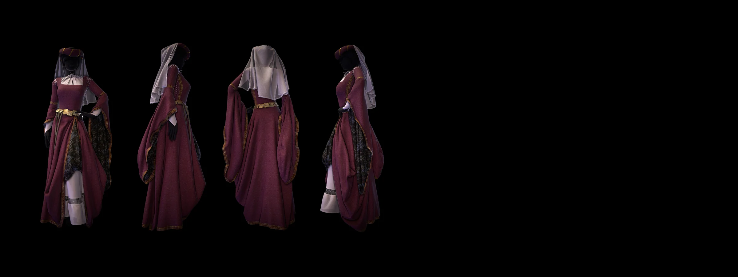 Reconstitution 3D d’une robe médiévale, lauréate du Special Award Marvelous Designer 2022