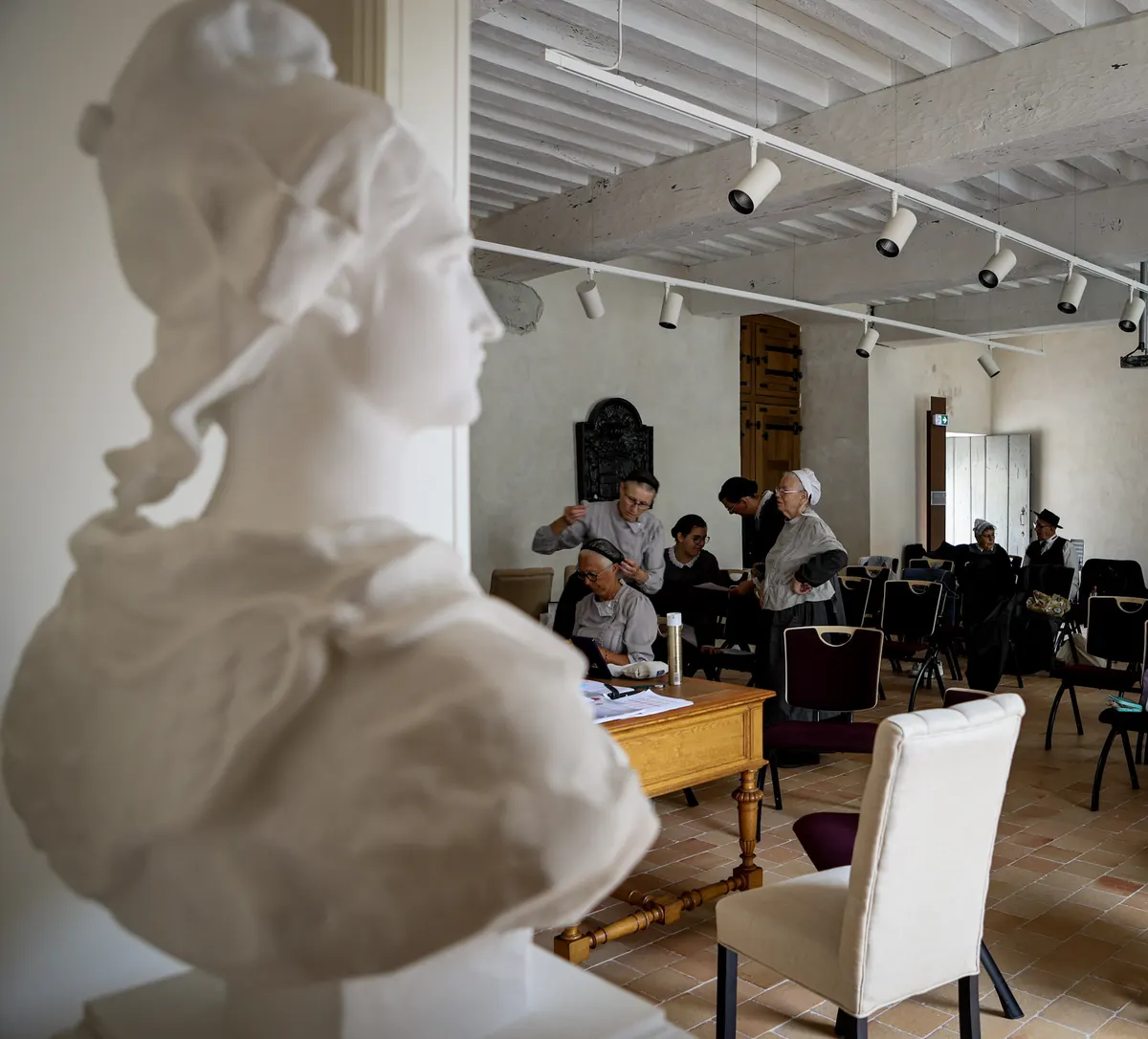 Le buste et la salle de préparation
