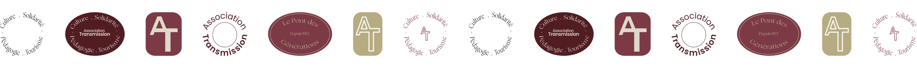 Les éléments dérivés : cercles des quatre piliers, ovales et monogrammes AT